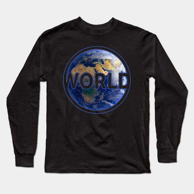 Our world with view of Europe at night gift space Long Sleeve T-Shirt by sweetczak